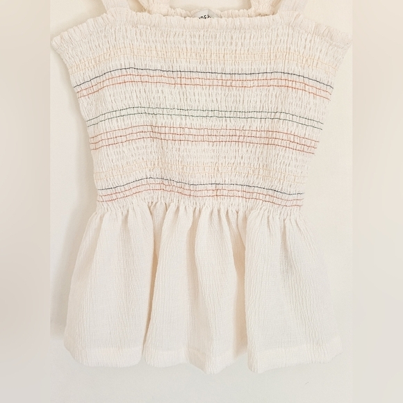 Madewell Texture & Thread Rainbow Smocked Peplum Tank Top - Picture 6 of 13